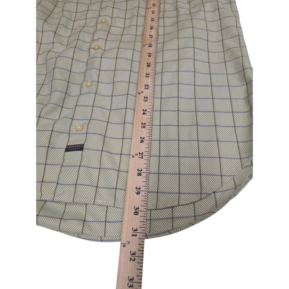 Robert Talbott Mens Large Tan Green Check Herringbone Button Down Shirt L Turkey - Picture 5 of 6